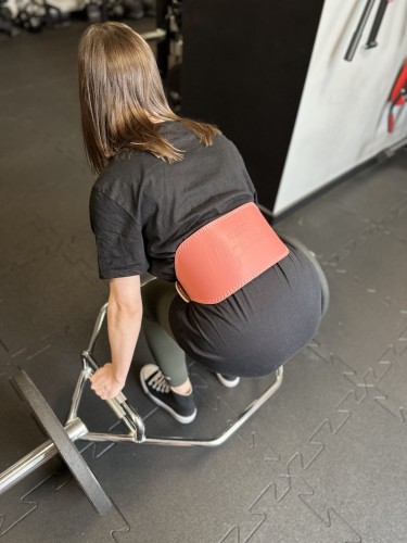 Pas kulturystyczny damski różowy S do trójboju