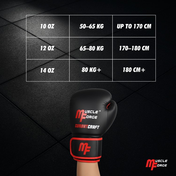 Rękawice bokserskie CombatCraft 10 uncji czarne matowe