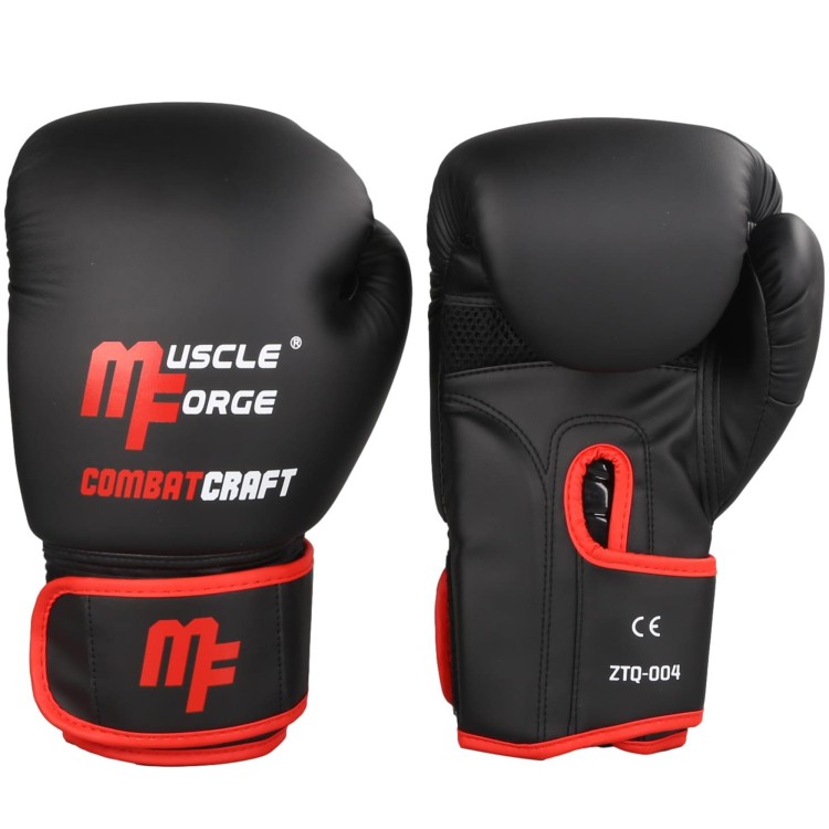 Rękawice bokserskie CombatCraft 10 uncji czarne matowe