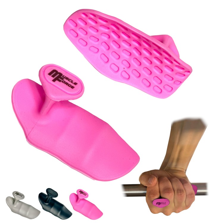 Uchwyty treningowe na sztangę do martwego ciągu podciągania różowe