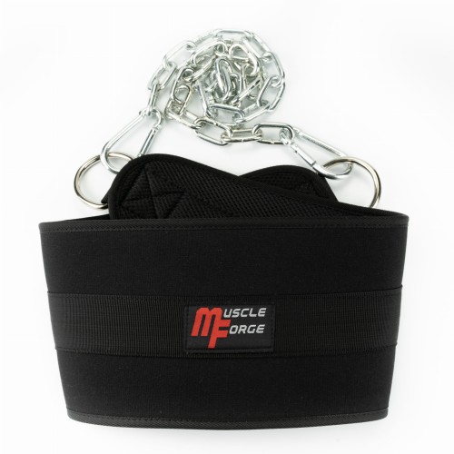 Dip belt - pas obciążeniowy MuscleForge do 240 kg z łańcuchem