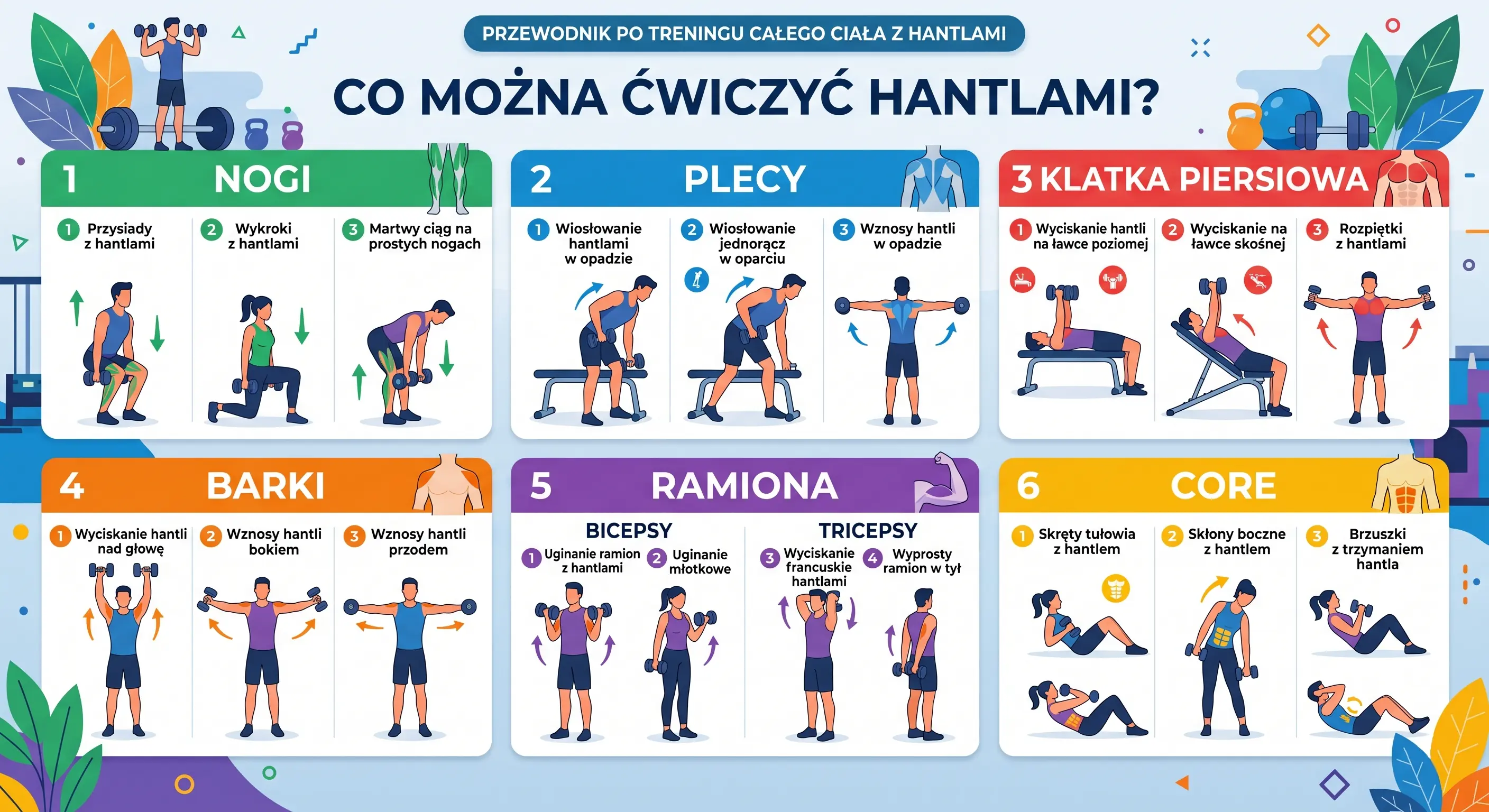 Co można ćwiczyć hantlami