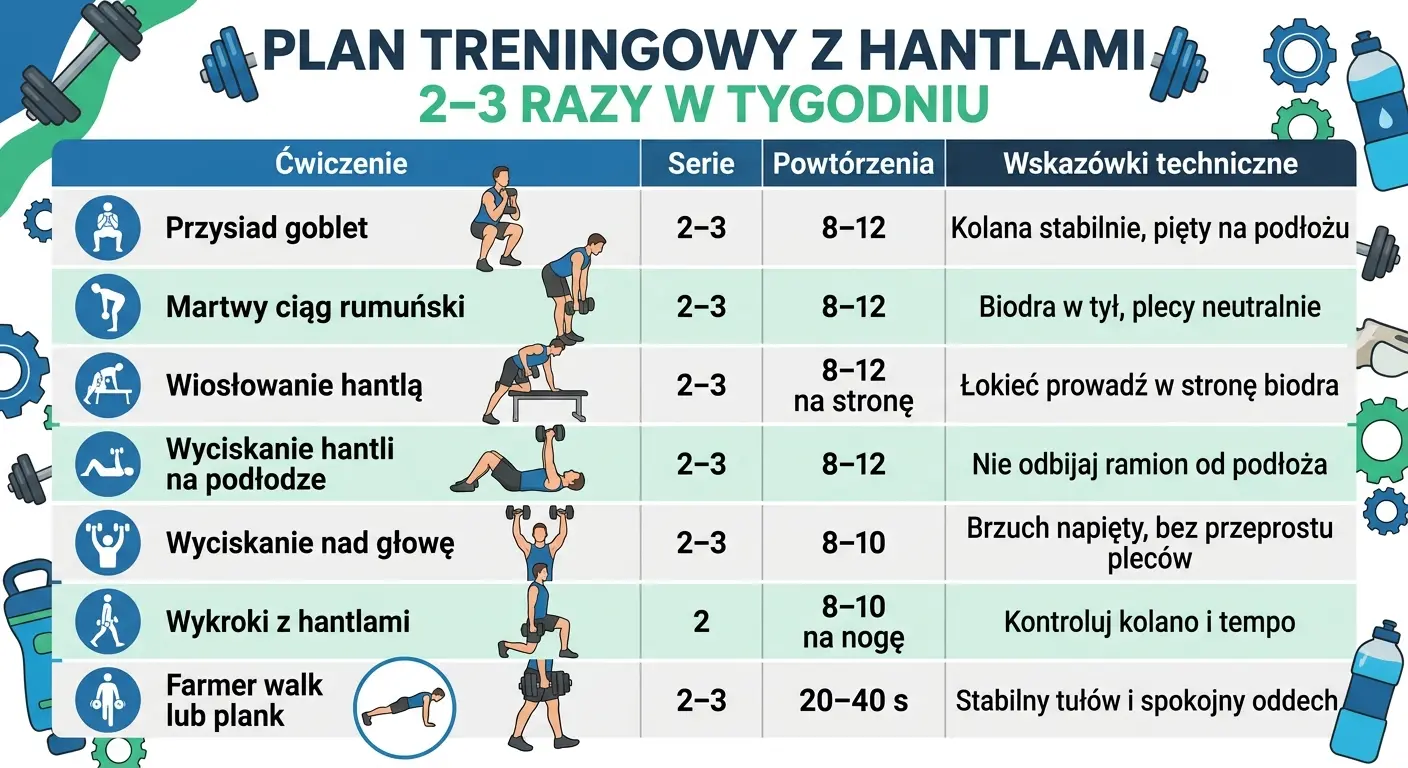 Plan treningowy z hantlami