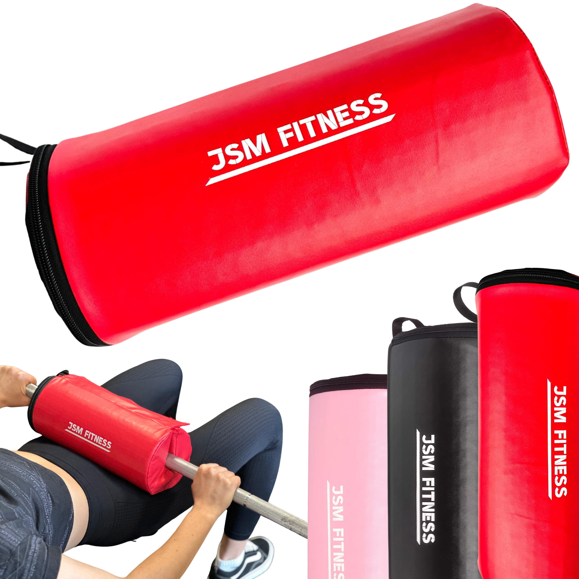 Pianka na sztangę do hip thrust - ochraniacz na biodra do ćwiczeń pośladków czerwony